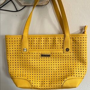 Marc Fisher Mustard Perforated Tote